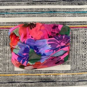 ASOS DESIGN ruched mesh bandeau bikini top